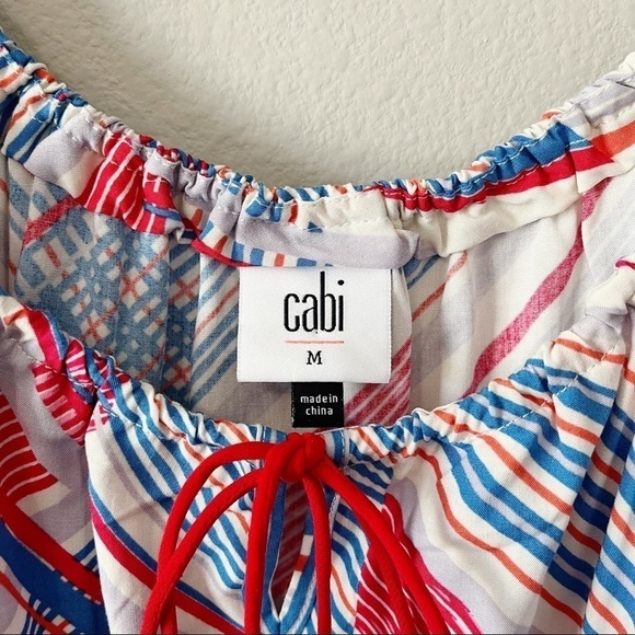 CAbi #5230 NWOT All Aboard Nautical Tassel Tank Striped In-line Print Sz Medium - Picture 9 of 11